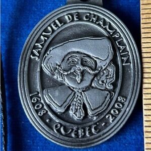 🇨🇦 Samuel de Champlain Fete de la Nouvelle France 2008 Quebec pewter Keychain